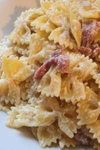 Pasta con Porri e Pancetta